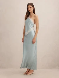 Kelli Lace Strappy Satin Maxi Dress