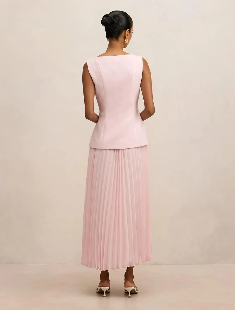 Halsey Petite Pleated Waistcoat Maxi