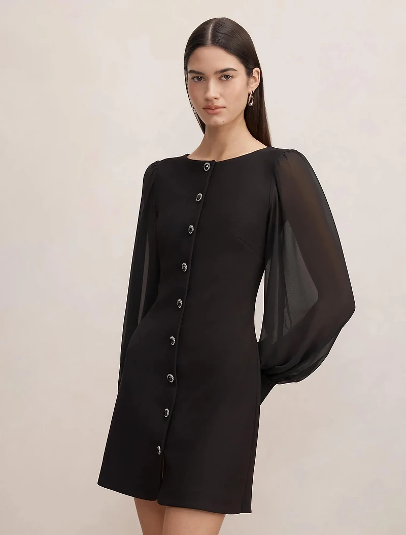 Twiggy Long Sleeve Button Mini