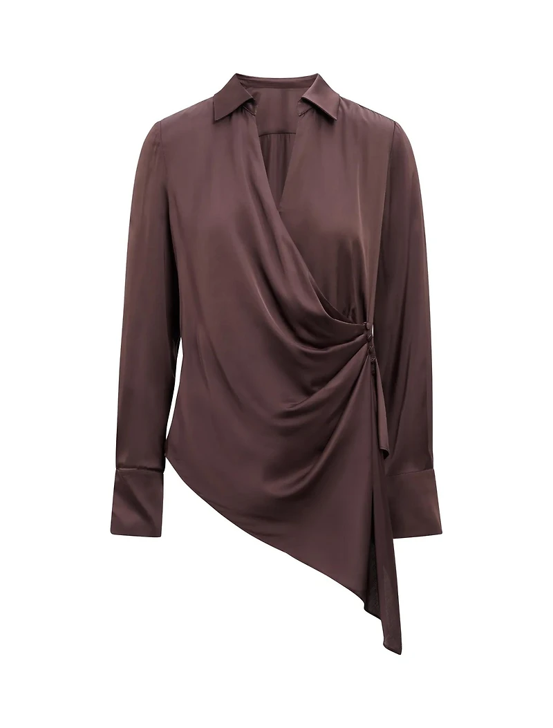 Maude Asymmetrical Draped Shirt