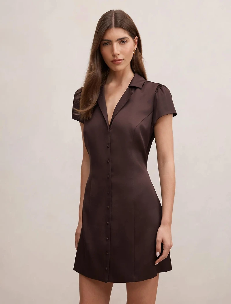 Blair Satin Collared Mini Dress
