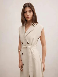 Elsa Sleeveless Trench Midi Dress