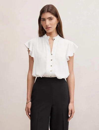 Jennie Flutter Sleeve Blouse