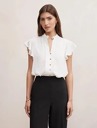 Jennie Flutter Sleeve Blouse