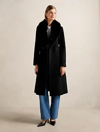Monica Fur Collar Wrap Coat