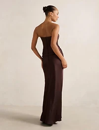 Isra Drape Strapless Maxi