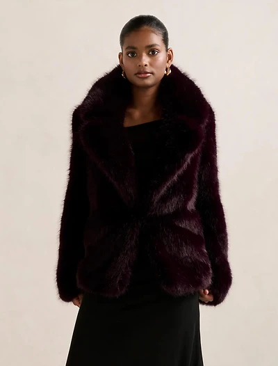 Hunter Petite Cropped Faux Fur Coat