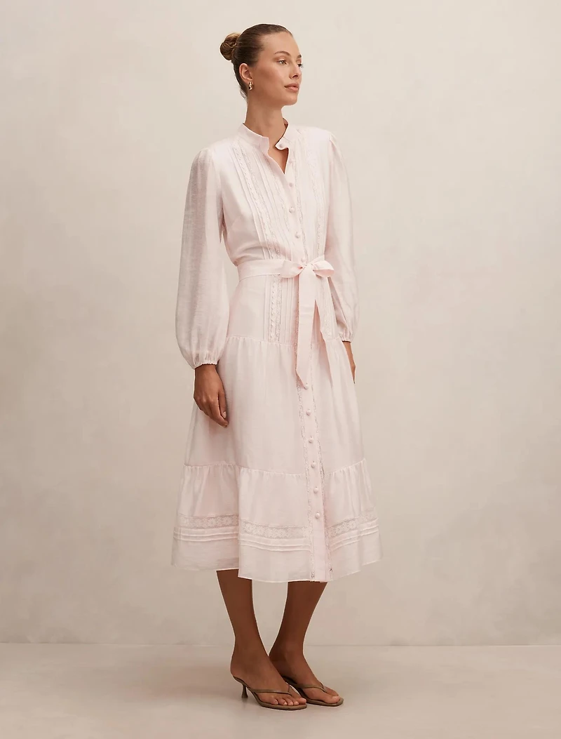 Rachel Lace Trim Midi Dress