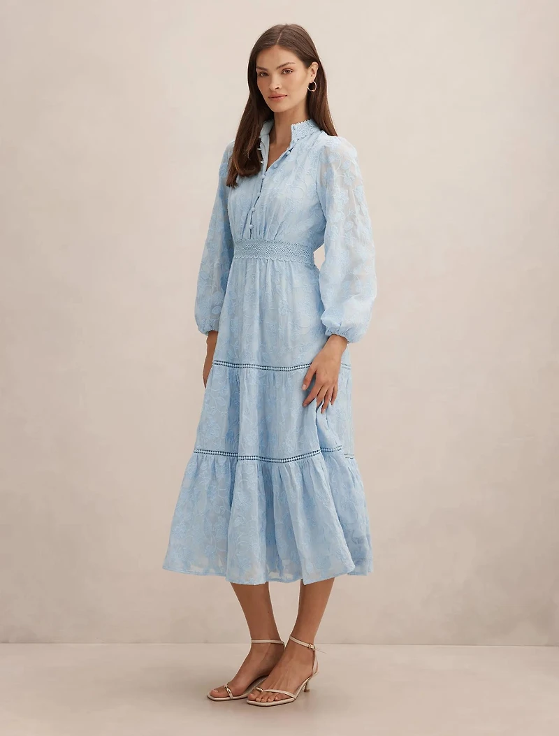 Nala Embroidered Midi Dress