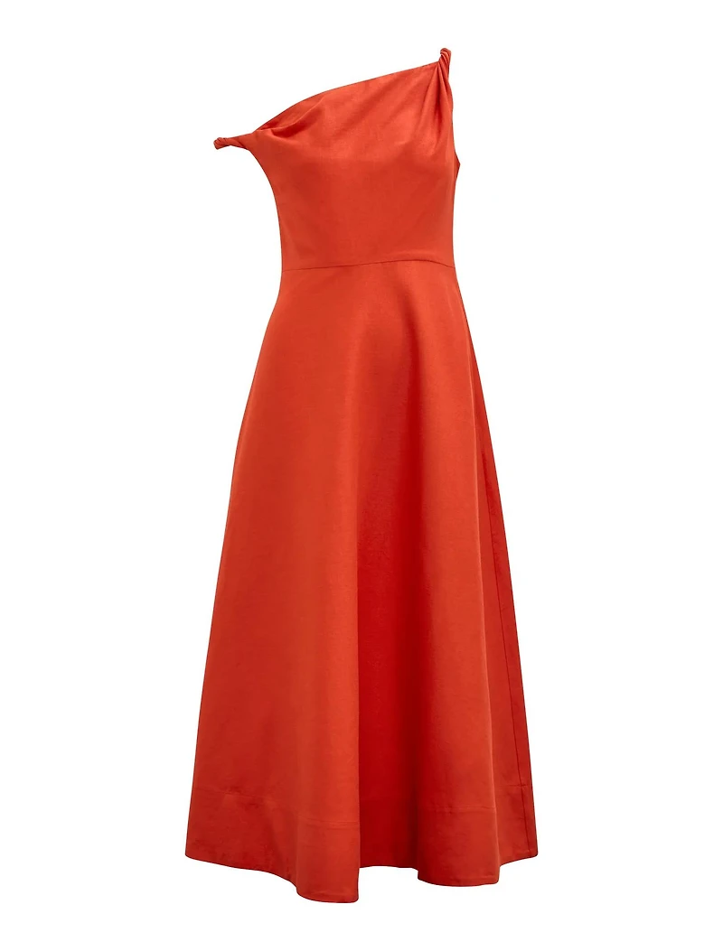 Vinetta Asymmetric Twist Midi Dress