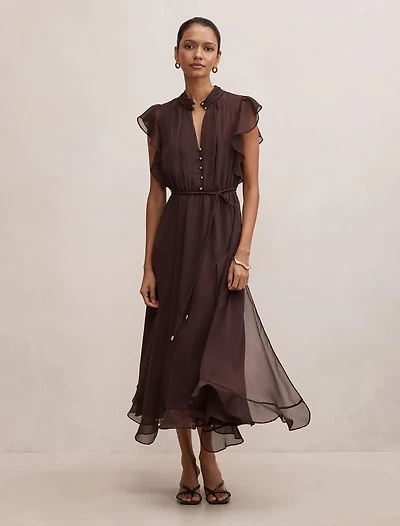 Maxwell Petite Flutter Sleeve Midi