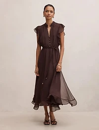 Maxwell Petite Flutter Sleeve Midi