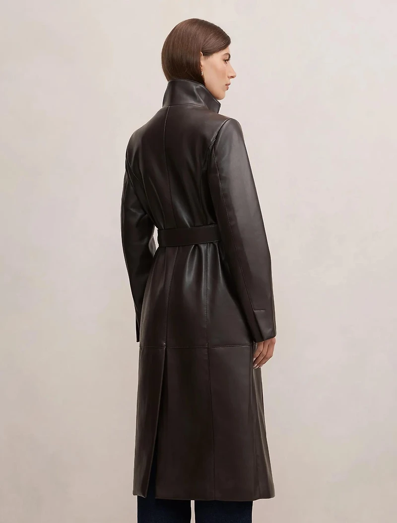 Bonnie PU Funnel Trench Coat