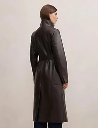 Bonnie PU Funnel Trench Coat