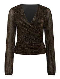 Odette Plisse Wrap Top