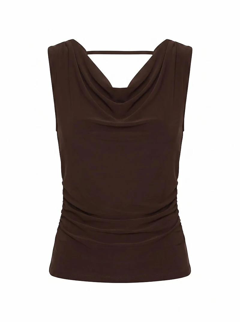 Ada Petite Drape Cowl Back Top