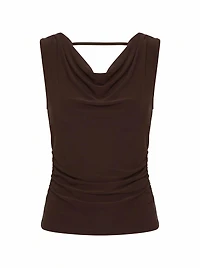 Ada Petite Drape Cowl Back Top