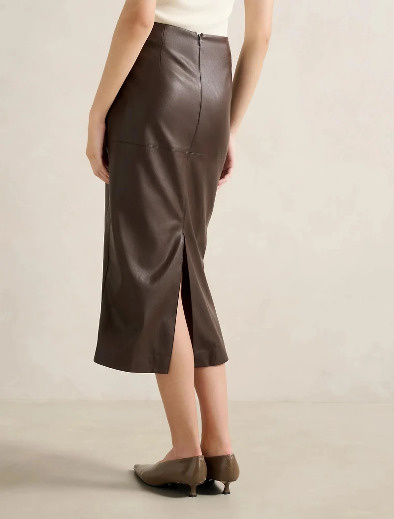Valentina Vegan Leather Midi Skirt