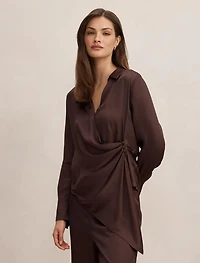 Maude Asymmetrical Draped Shirt