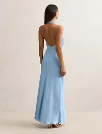 Becca Cowl Halter Satin Gown