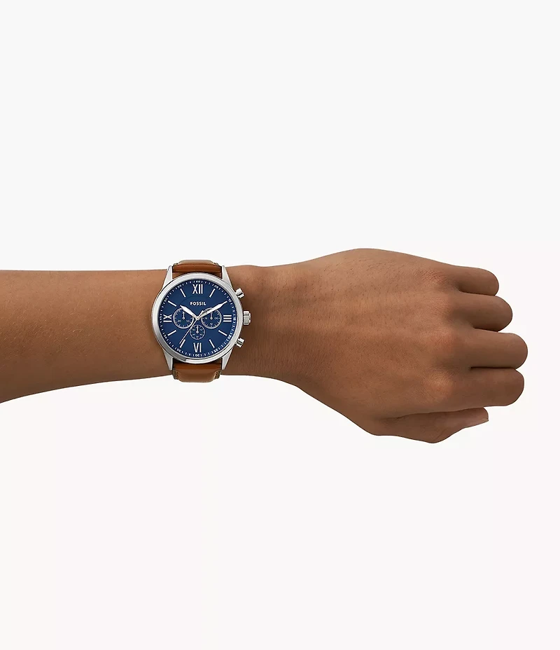 Flynn Chronograph Brown Leather Watch