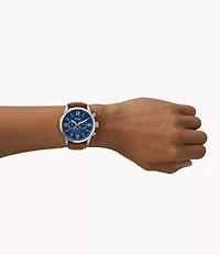 Flynn Chronograph Brown Leather Watch
