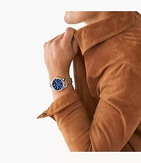 His and Hers Multifunction Two-Tone Stainless Steel Watch Set