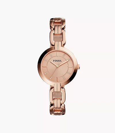 Kerrigan Three-Hand Rose Gold-Tone Stainless Steel Watch