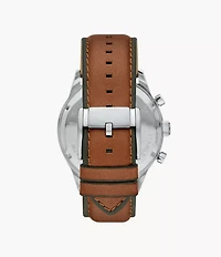 Flynn 48mm Chronograph Brown Leather Watch