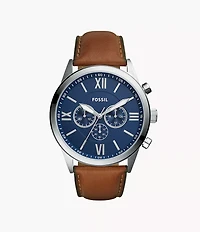Flynn 48mm Chronograph Brown Leather Watch