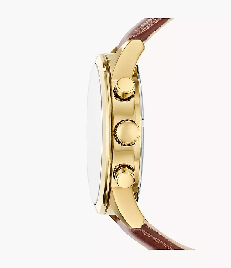 Flynn Chronograph Brown Leather Watch