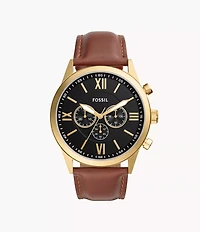Flynn Chronograph Brown Leather Watch