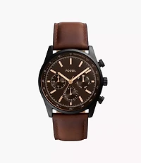 Sullivan 44mm Multifunction Brown Leather Watch