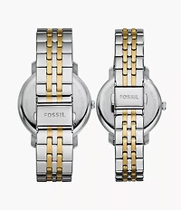 His and Her Lux Luther Three-Hand Two-Tone Stainless Steel Watch Gift Set