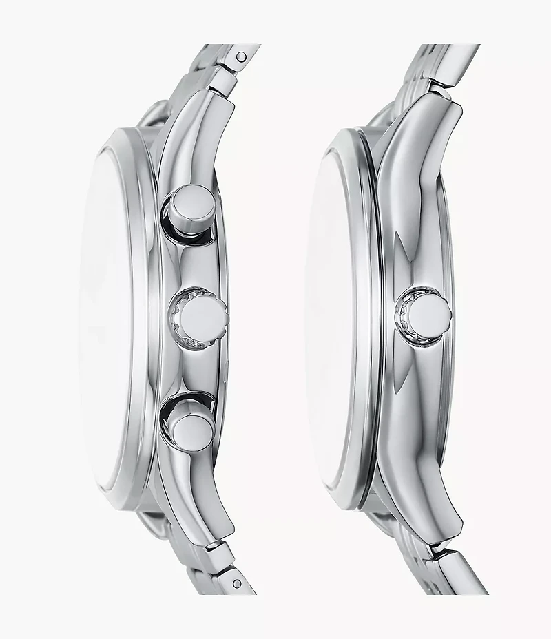Fenmore Multifunction Silver-Tone Bracelet Watch Set