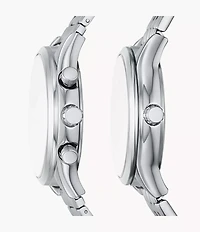 Fenmore Multifunction Silver-Tone Bracelet Watch Set