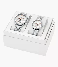 Fenmore Multifunction Silver-Tone Bracelet Watch Set
