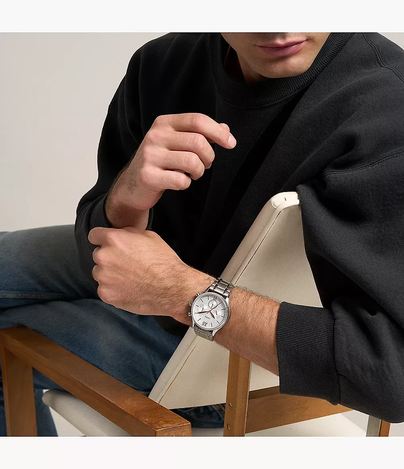 Fenmore Multifunction Silver-Tone Bracelet Watch Set