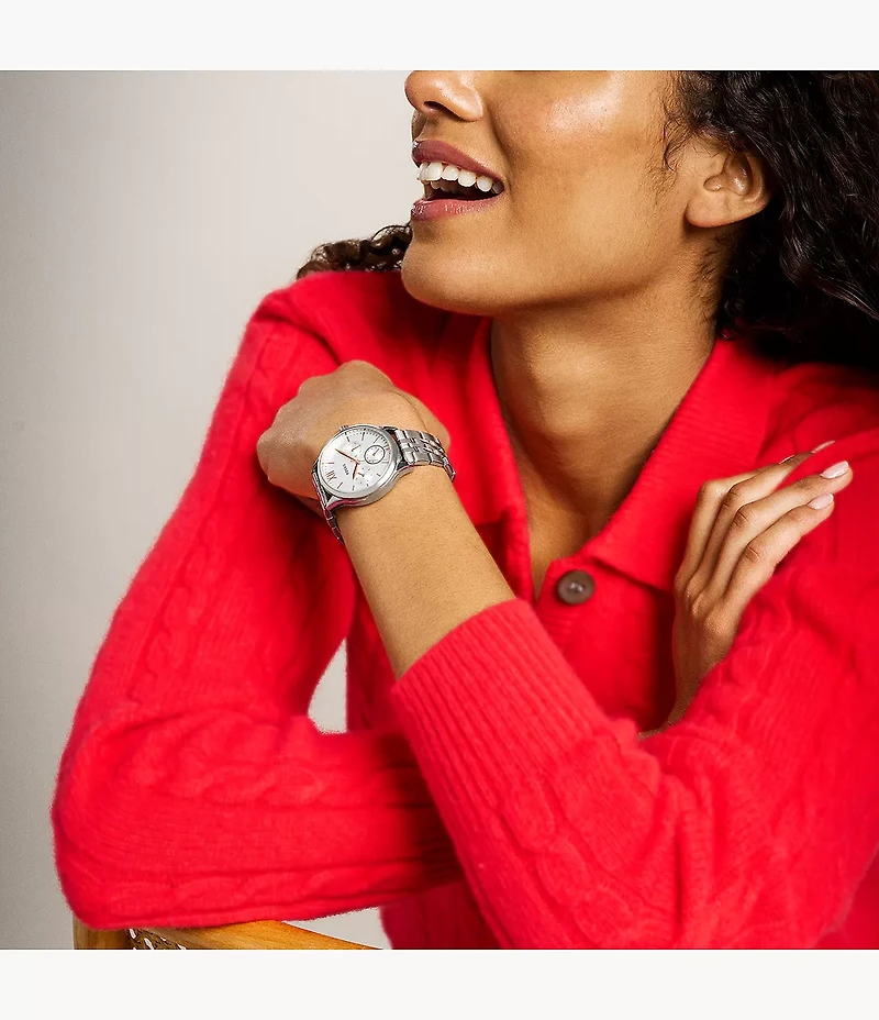 Fenmore Multifunction Silver-Tone Bracelet Watch Set