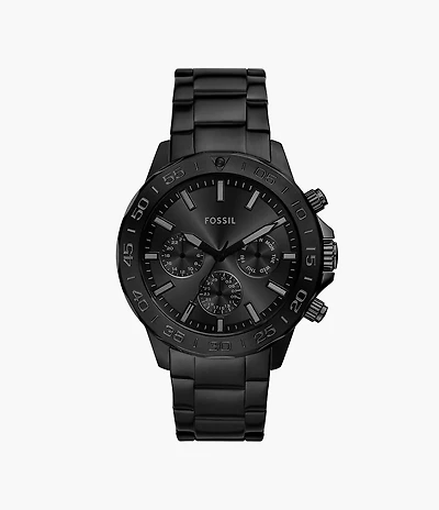 Bannon Multifunction Black Stainless Steel Watch