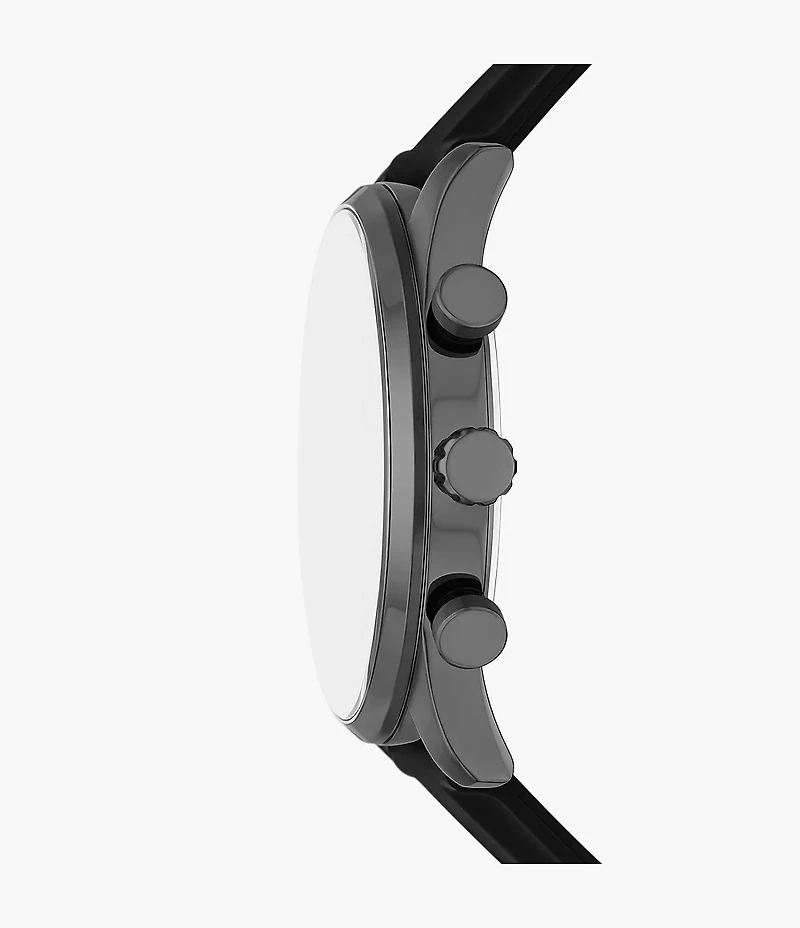 Sullivan 44mm Multifunction Black Silicone Watch