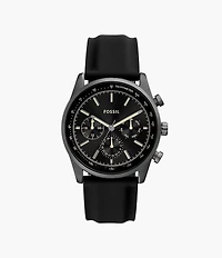 Sullivan 44mm Multifunction Black Silicone Watch