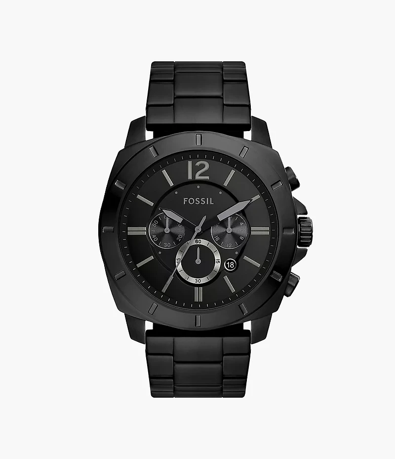 Privateer Chronograph Black Stainless Steel Watch
