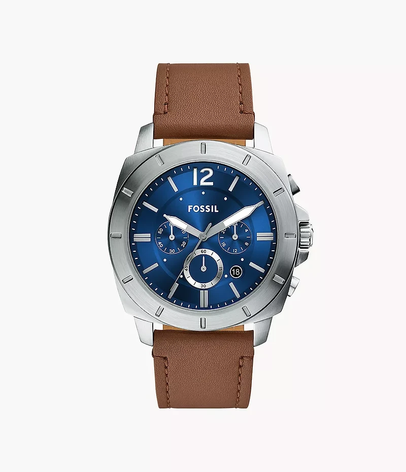 Privateer Chronograph Brown Leather Watch