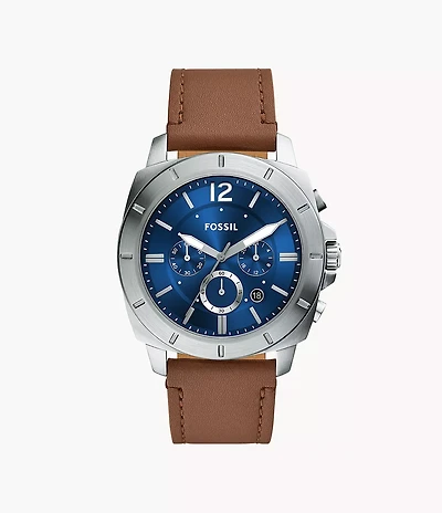 Privateer Chronograph Brown Leather Watch