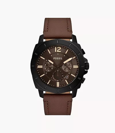 Privateer Chronograph Brown Leather Watch