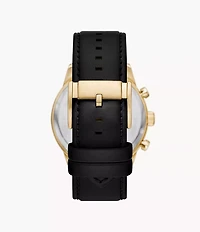 Flynn Chronograph Black Leather Watch