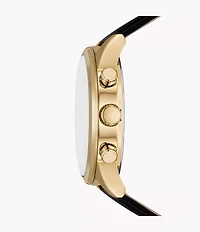 Flynn Chronograph Black Leather Watch