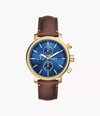 Rhett Multifunction Brown LiteHide™ Leather Watch