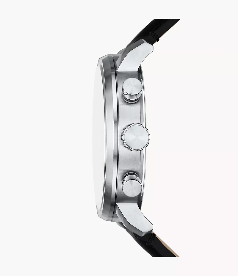 Rhett Multifunction Black LiteHide™ Leather Watch